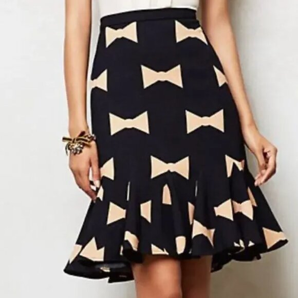 Anthropologie  EVA FRANCO bowtie pencil flounce skirt Size 12 NWT - Picture 3 of 3